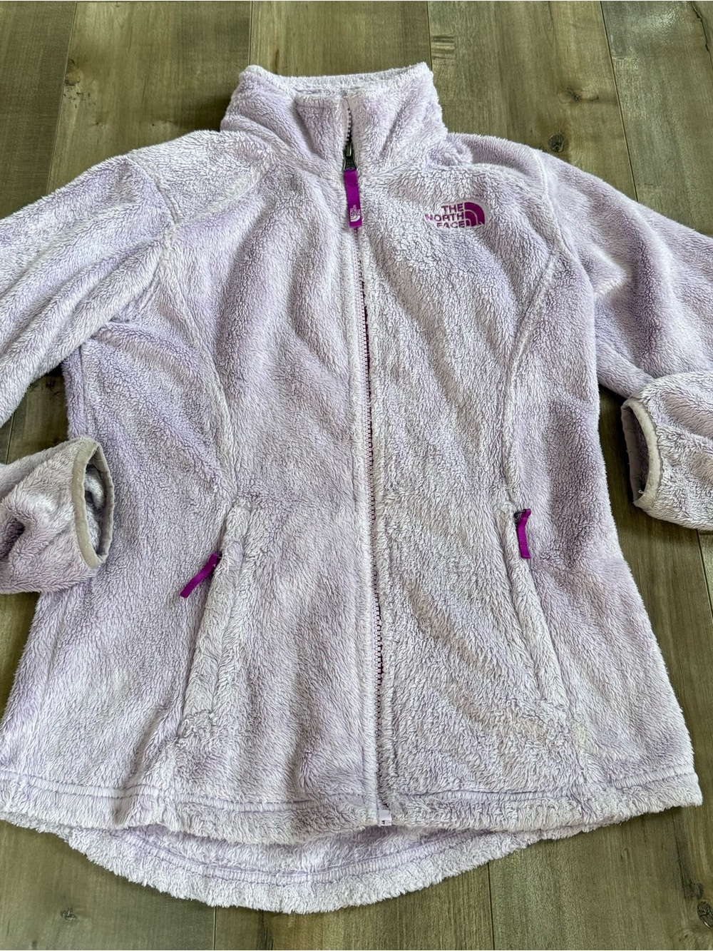 The North Face Osito Fleece Fluffy Light Purple Girls Medium 10/12 Full Zip